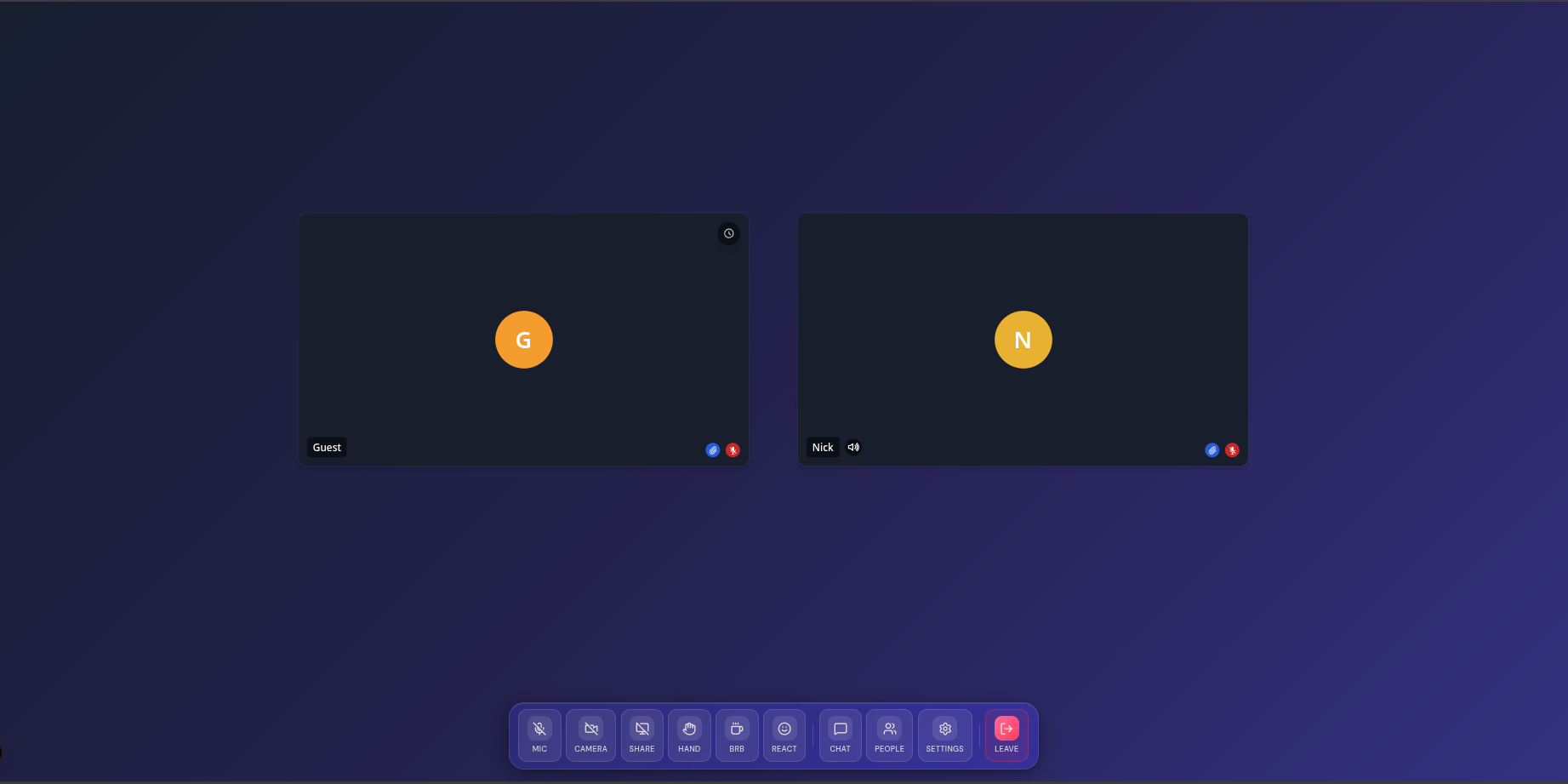TribeYards video conferencing interface